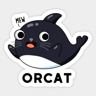 Orca Cute Cat Orca Whale Pun Sticker